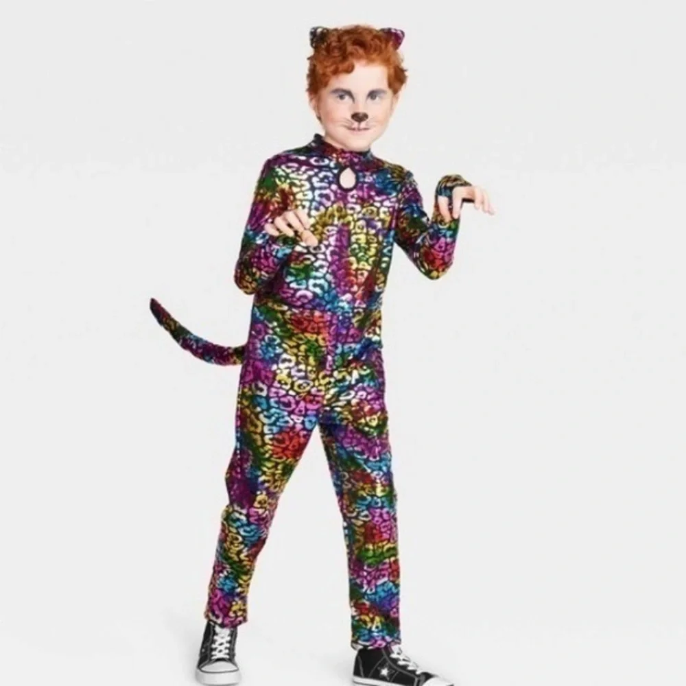 Wild Cat Halloween Costume Jumpsuit with Headpiece Large - Hyde & EEK! Rainbow